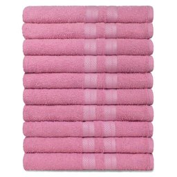 Kit 10 Toalhas de Banho Pet Shop 100% Algodão Enxuta Caricinha - Rosa - 1