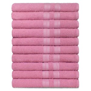 Kit 10 Toalhas de Banho Pet Shop 100% Algodão Enxuta Caricinha - Rosa