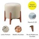Ver imagem 7 de Kit Poltrona e Puff Decorativo Escritório Sala Recepção Aira:linho Bege