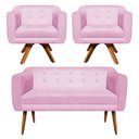 Ver imagem 5 de Kit Namoradeira 2 Lugares e 2 Poltronas Julia Rosa Bebê