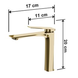 Torneira Banheiro Dourada Baixa Atenas 100% Metal Premium Quente e Frio - 6
