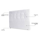 Ver imagem 3 de Cabeceira Estofada Cama Box Casal King Size Fiorella 195cm Corino Branco - Desk Design