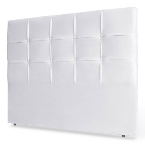 Cabeceira Estofada Cama Box Casal King Size Fiorella 195cm Corino Branco - Desk Design