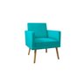 Kit 4 Poltronas Decorativas Larah Suede Azul Turqueza - 3