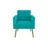 Kit 4 Poltronas Decorativas Larah Suede Azul Turqueza - 2