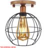 2 Lustres Teto Plafon Industrial Aramado Globo Preto Retrô Luminária Vintage Cobre Rose Agp - 4