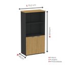 Ver imagem 4 de Armário Misto para Escritório com Nicho e Portas com Chave 159,6cm P25 Branco/Preto/Samba