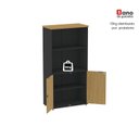 Ver mais imagens de Armário Misto para Escritório com Nicho e Portas com Chave 159,6cm P25 Branco/Preto/Samba
