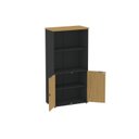 Ver imagem 5 de Armário Misto para Escritório com Nicho e Portas com Chave 159,6cm P25 Branco/Preto/Samba