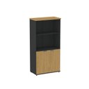 Ver imagem 3 de Armário Misto para Escritório com Nicho e Portas com Chave 159,6cm P25 Branco/Preto/Samba