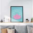 Ver imagem 1 de Quadro Decorativo Moldura Preta 30x40cm Flor de Lotus