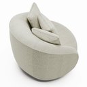 Ver imagem 7 de Kit 02 Poltronas Decorativa Sala de Estar Base Fixa de Madeira Witta M03 Bouclê Bege Claro - Lyam de