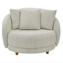 Ver imagem 5 de Kit 02 Poltronas Decorativa Sala de Estar Base Fixa de Madeira Witta M03 Bouclê Bege Claro - Lyam de