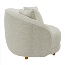 Ver imagem 6 de Kit 02 Poltronas Decorativa Sala de Estar Base Fixa de Madeira Witta M03 Bouclê Bege Claro - Lyam de