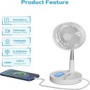 Ver imagem 2 de Ventilador Portátil Silencioso Dobrável Recarregável Bivolt Cor:branco;tamanho:u