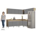 Ver imagem 5 de Armário de Cozinha Modulado de Canto 7 Peças Cp23 Balcão com Tampo Castanho/cinza - Lumil Lumil Móve