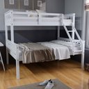Ver imagem 1 de Beliche Bunk Bed Casal Madeira Macica com Escada Fixa Branco Housin. CS21-01C