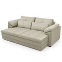 Ver mais imagens de Sofá Retrátil para Sala de Estar 3 Lugares 215cm Riza S03 Couro Bege Pérola - Lyam Decor