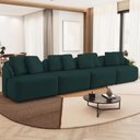 Ver imagem 1 de Sofá 4 Lugares para Sala de Estar Living 308cm Arlo F04 Veludo Verde - Lyam Decor