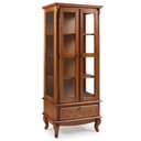 Ver imagem 1 de Cristaleira com 2 Portas e Laterais em Vidro 1 Gaveta Pés Luiz Xv 5113 Genebra - Pinhão