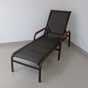 Ver imagem 1 de Espreguiçadeira Maresias - Alumínio Marrom e Tela Sling Marrom Mesclado com Preto com Aplicação em M