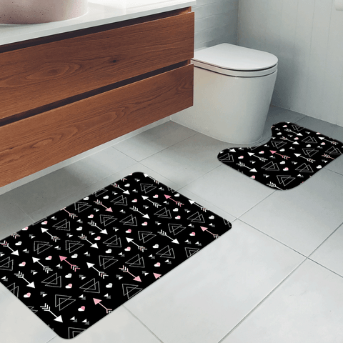 Jogo Tapetes para Banheiro 2 Peças Flechas Amor
