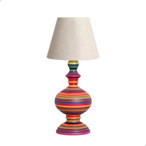 Abajur de Quarto Pequeno Colorido Imperial com Cúpula de Tecido