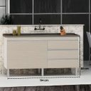 Ver imagem 5 de Gabinete Cozinha 114cm Multiuso 100% Mdf 3 Gavetas 2 Portas: Madeirado/madeirado
