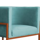 Ver imagem 6 de Kit 02 Poltrona Luana Luxo Veludo Turquesa Base Bronze - Fm