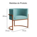 Ver mais imagens de Kit 02 Poltrona Luana Luxo Veludo Turquesa Base Bronze - Fm
