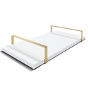 Ver imagem 1 de Bandeja Decorativa 25x50cm Borda Infinita Branca Com Alça Cobre