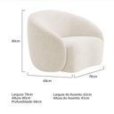 Ver imagem 4 de Kit Sofá 3 Lugares 200cm e Poltrona Orgânica Luxo Recepção Amore Bouclé Cor Bege