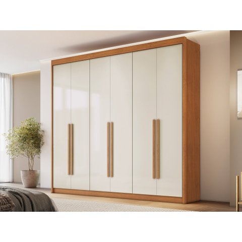 Guarda Roupa Santiago 6 Portas e 6 Gavetas Conquista Cinamomo Off