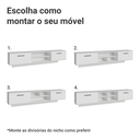 Ver imagem 7 de Rack Suspenso para TV até 80 Polegadas 218 cm 2 Portas Branco Agata Madesa