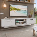 Ver imagem 1 de Rack Suspenso para TV até 80 Polegadas 218 cm 2 Portas Branco Agata Madesa