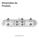 Ver imagem 4 de Rack Suspenso para TV até 80 Polegadas 218 cm 2 Portas Branco Agata Madesa