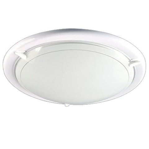 Plafon Redondo E27 60w Branco Ferrolux em Pvc e Vidro