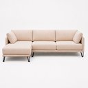 Ver imagem 5 de Sofá Sala de Estar Atena Chaise Esquerdo Pés de Ferro 254cm 4 Lugares Bouclê Off White M1 - Monari D