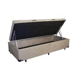 Base Cama Box Baú Solteiro RC Sono Leve 42x88x188:Suede/Bege - 1
