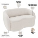 Ver imagem 4 de Sofá 3 Lugares 180cm Sala de Estar Living Oscar K01 Bouclê Creme - Lyam Decor
