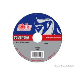 Disco Corte Ferro Disflex 43/8x1/16x3/4 110mm C/10pçs - 1
