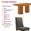 Ver imagem 4 de Mesa de Jantar Eloise 6 Lugares Retangular MDF 180cm Grafite e Naturalle Moderna