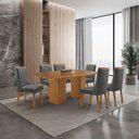 Ver imagem 1 de Mesa de Jantar Eloise 6 Lugares Retangular MDF 180cm Grafite e Naturalle Moderna