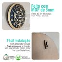 Ver imagem 4 de Quadro Decorativo Vazado em 3d Medalha Moeda de São Bento 3 Camadas de Mdf 40cm