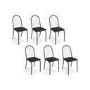 Ver imagem 1 de Cadeira de Cozinha Noruega C077 Kit 6 Un Preto Fosco Courano Preto 110