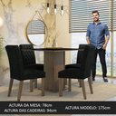 Ver imagem 7 de Conjunto Sala de Jantar Mesa Tampo de Vidro 4 Cadeiras Rustic/preto/oxford Anaju Madesa Rustic/preto