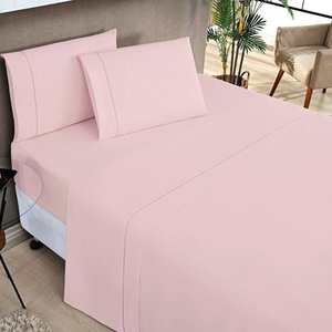 Jogo de Cama Elegance King 04 Peças - Rosa.
