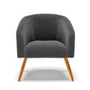 Ver imagem 5 de Poltrona Stella Bouclê Grafite Pés Palito Castanho - D'rossi