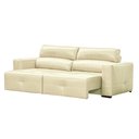 Ver imagem 2 de Sofá Decorativo Monica 3 Lugares Sala de Estar 252cm Reclinável e Retrátil Couro Off White G40 - Gra