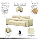 Ver imagem 3 de Sofá Decorativo Monica 3 Lugares Sala de Estar 252cm Reclinável e Retrátil Couro Off White G40 - Gra
